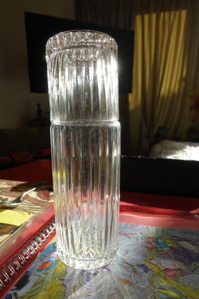kristallen water fles met de dop als drinkglas te gebruiken, Antiek en Kunst, Ophalen of Verzenden
