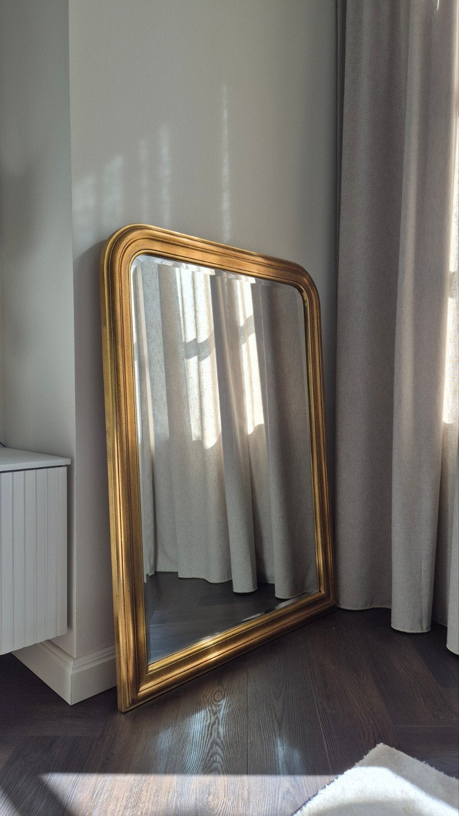 Grote Gouden Vintage Spiegel | 110x80cm Goud Facet Geslepen, 100 tot 150 cm, Ophalen of Verzenden, Zo goed als nieuw, 75 tot 100 cm