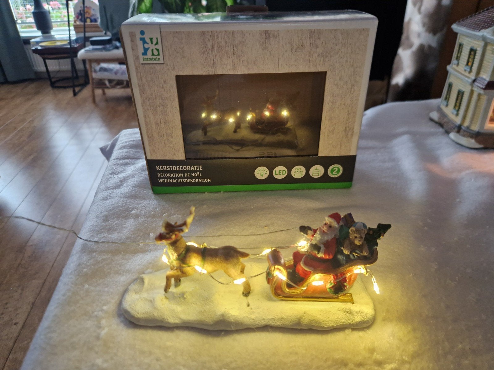 Intratuin kerst miniatuur arreslee, Ophalen, Zo goed als nieuw