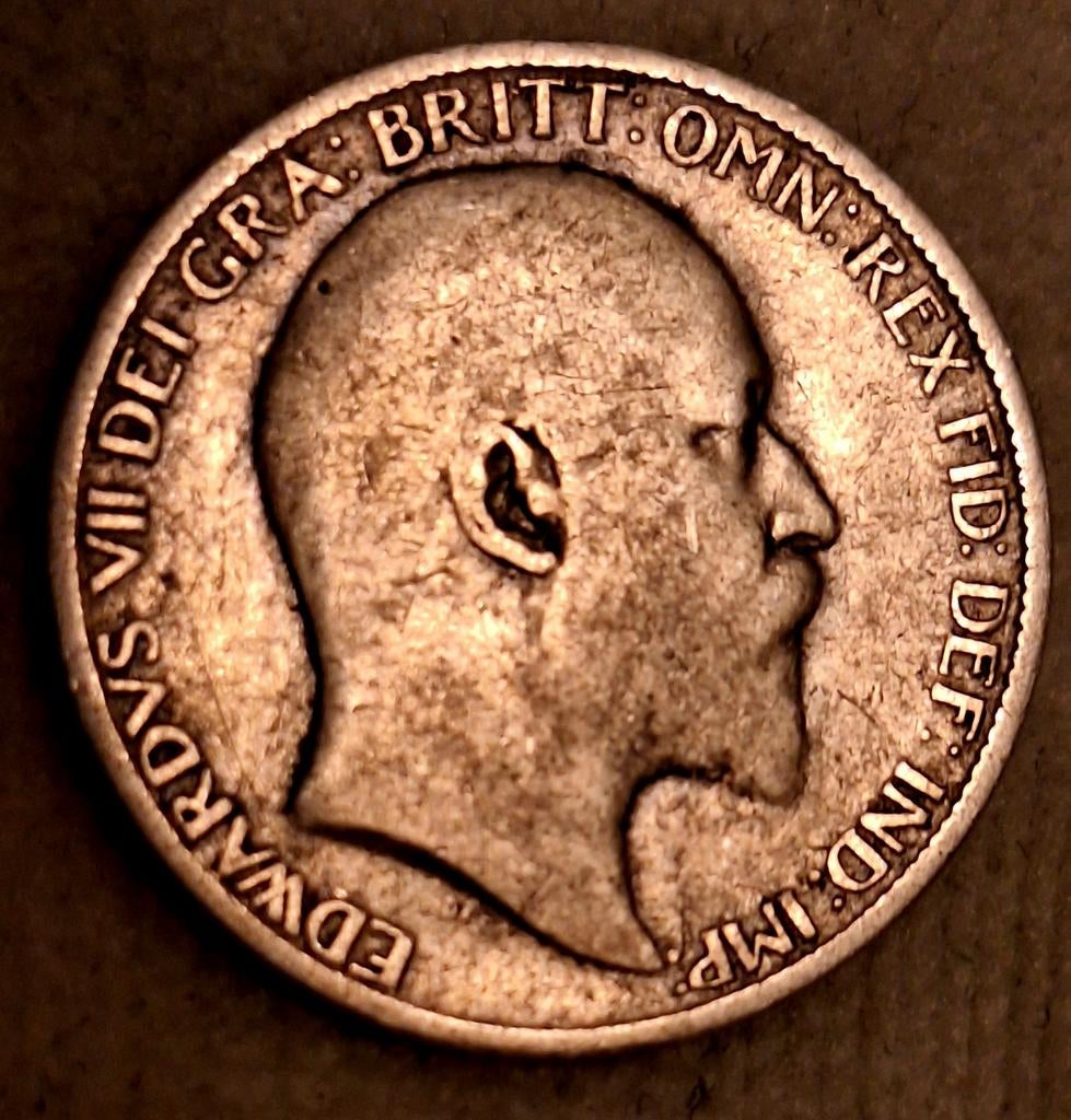 Zilveren Sixpence munt Edward VII 1908, Verzenden, Overige landen, Losse munt, Zilver