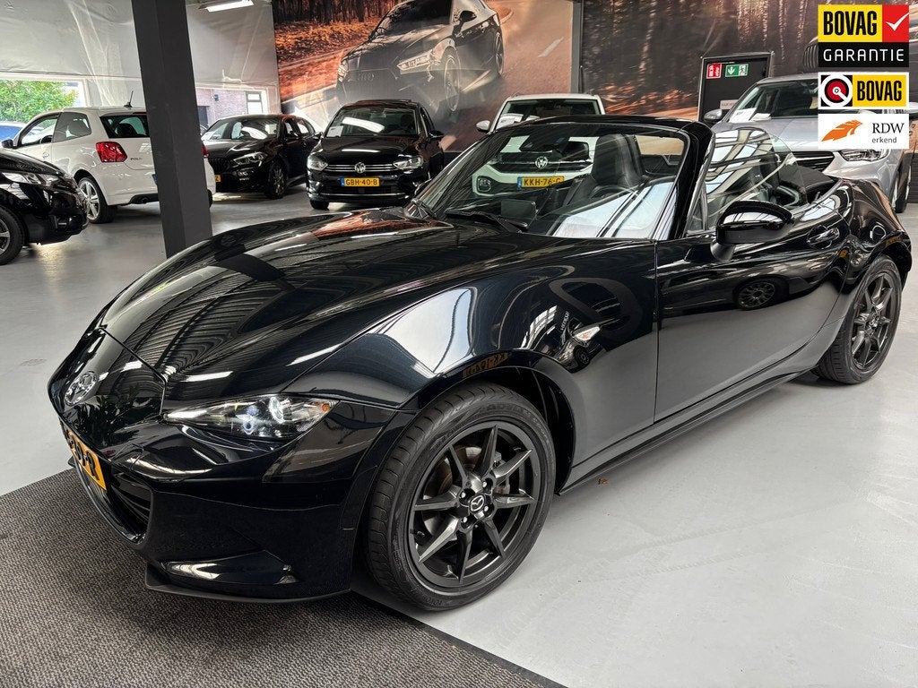 Mazda MX-5 1.5 SkyActiv-G 131 GT-M /Leder/Bose/Stoelverwarmi, Achterwielaandrijving, Gebruikt, 4 cilinders, Zwart