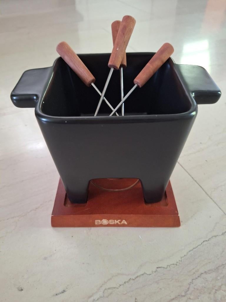 Boska kaasfondue / chocoladefondue, Witgoed en Apparatuur, Fonduesets, Ophalen of Verzenden, Zo goed als nieuw, Waxinelicht, Fondueset