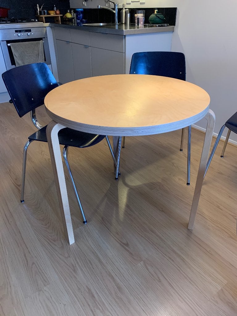 Artek Aalto ronde tafel, Ophalen, 50 tot 100 cm, Alvar Aalto Artek design mid-century modern Scandinavian Japandi, Rond
