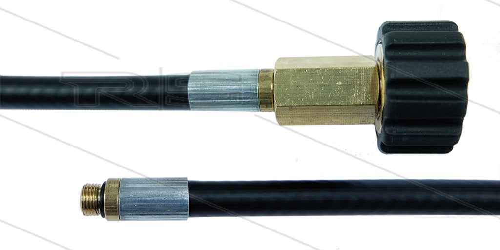Zwarte HD Rioolslang 50m NW6 met M22 Wartel, Verzenden