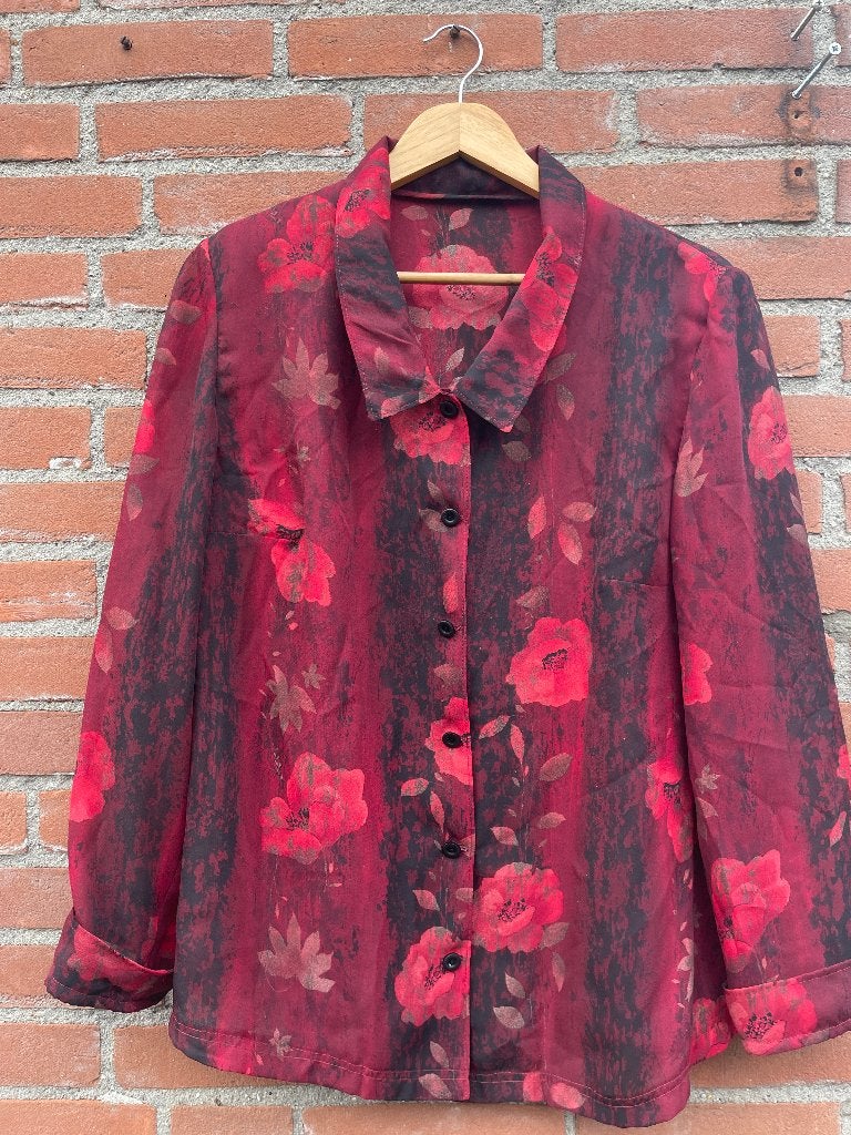 Feestelijke blouse mt 44/46, Kleding | Dames, Ophalen of Verzenden, Zo goed als nieuw, Rood, Blouse of Tuniek