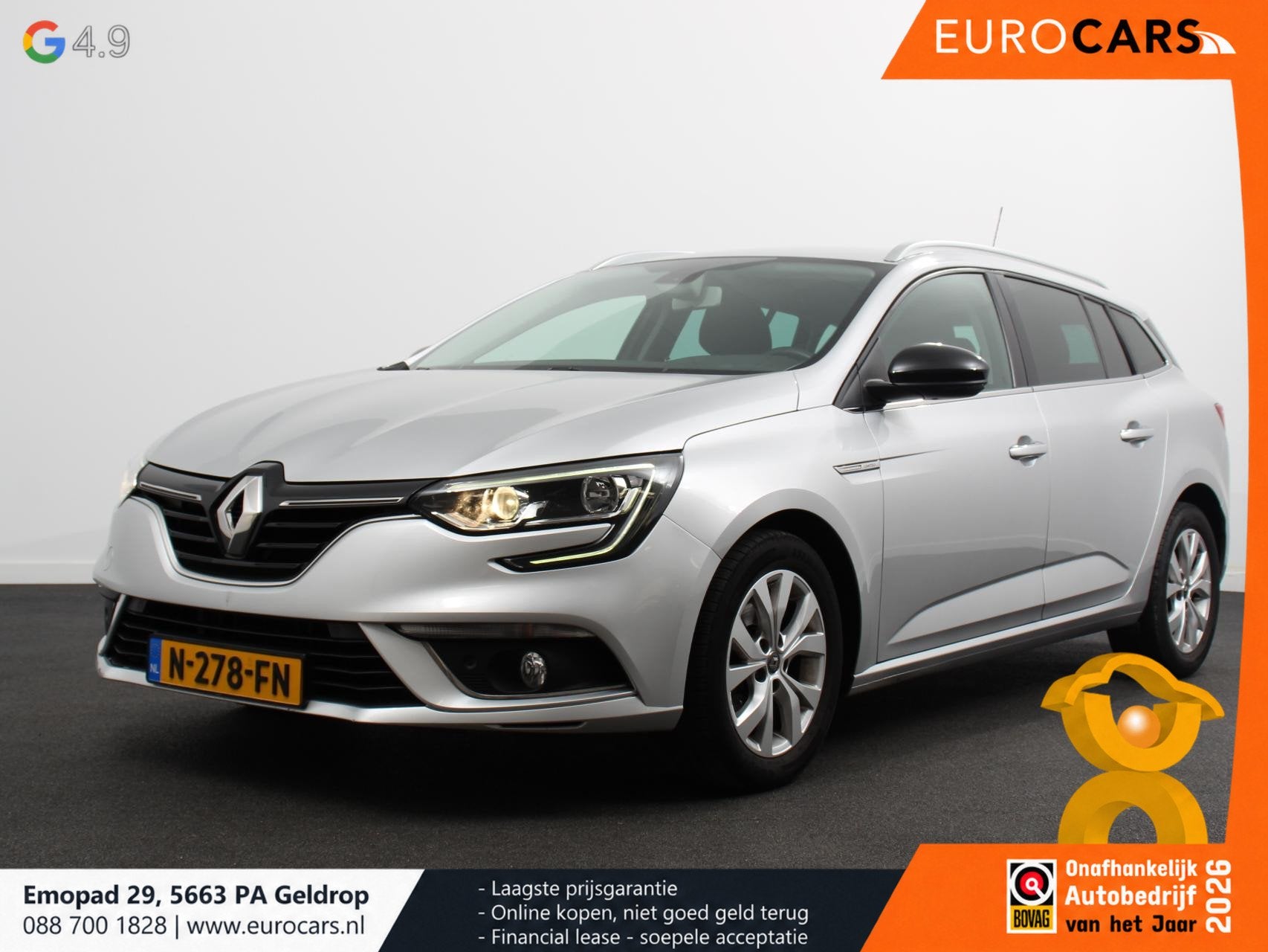 Renault Mégane Estate 1.3 TCe 140pk Automaat Limited Naviga, Auto's, Stof, Gebruikt, 4 cilinders, 1290 kg