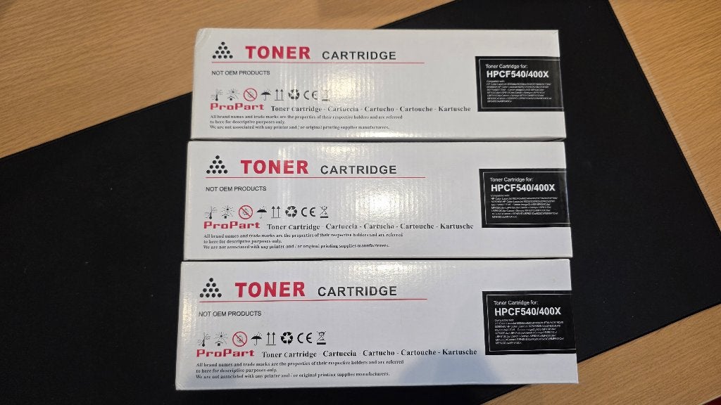 3x HP HPCF540-400X Toner Zwart, Computers en Software, Printerbenodigdheden, Ophalen of Verzenden, Nieuw, Toner, Canon, HP, Huismerk