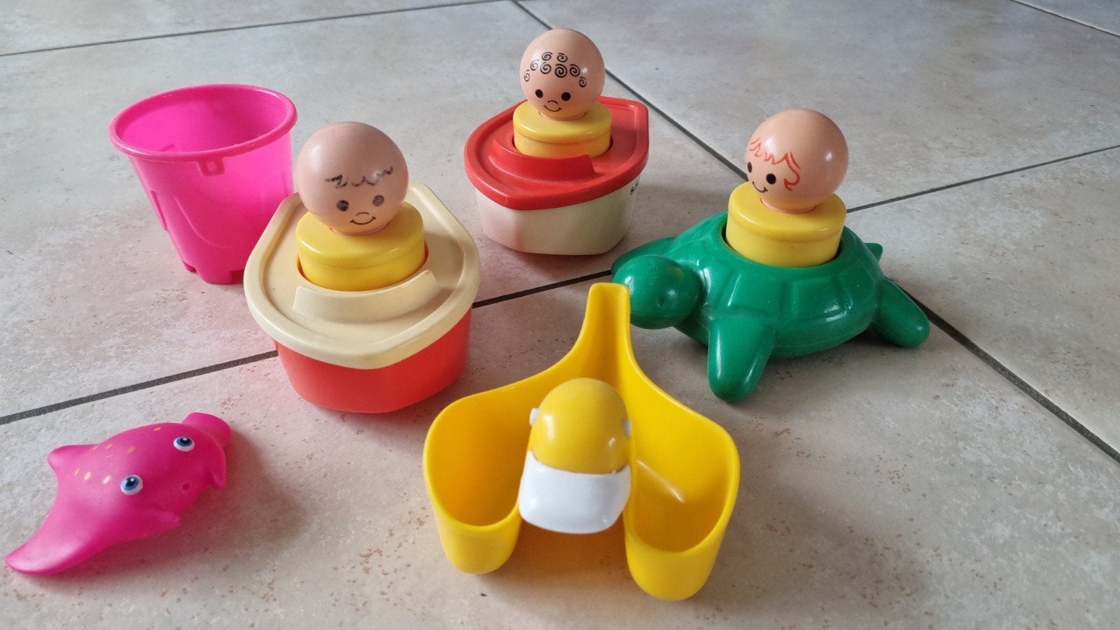 Vintage Fisher-Price Little People badspeelgoed set, Ophalen of Verzenden, Gebruikt, Overige typen