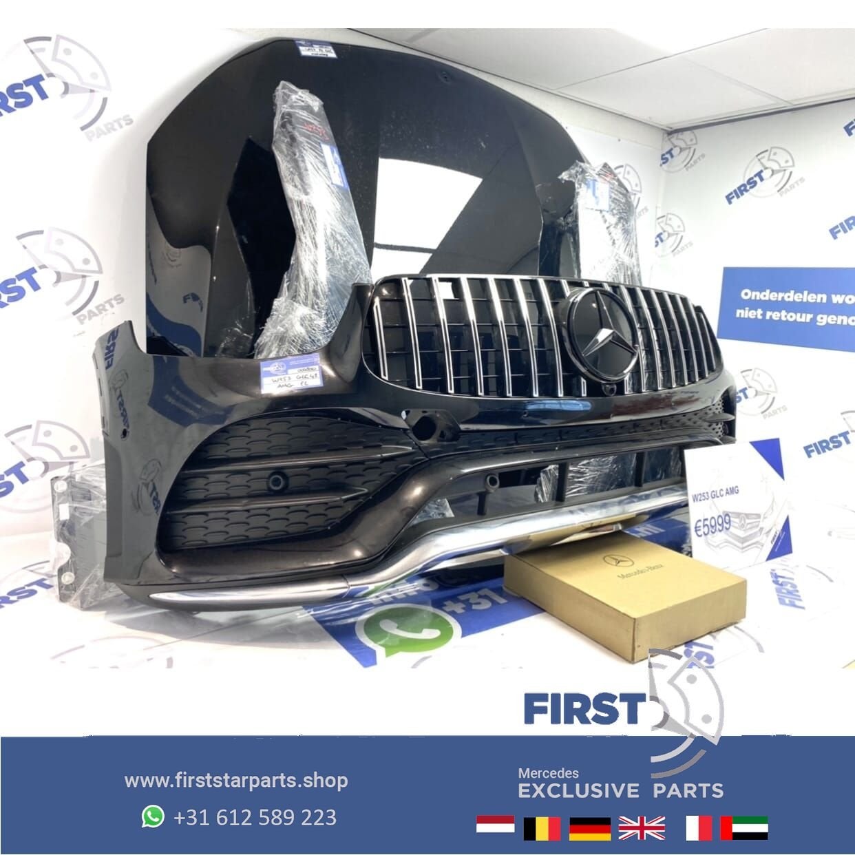 W253 C253 GLC FACELIFT VOORKOP ZWART COMPLEET FRONT GT GRIL, Gebruikt, -, Voor, Ophalen of Verzenden