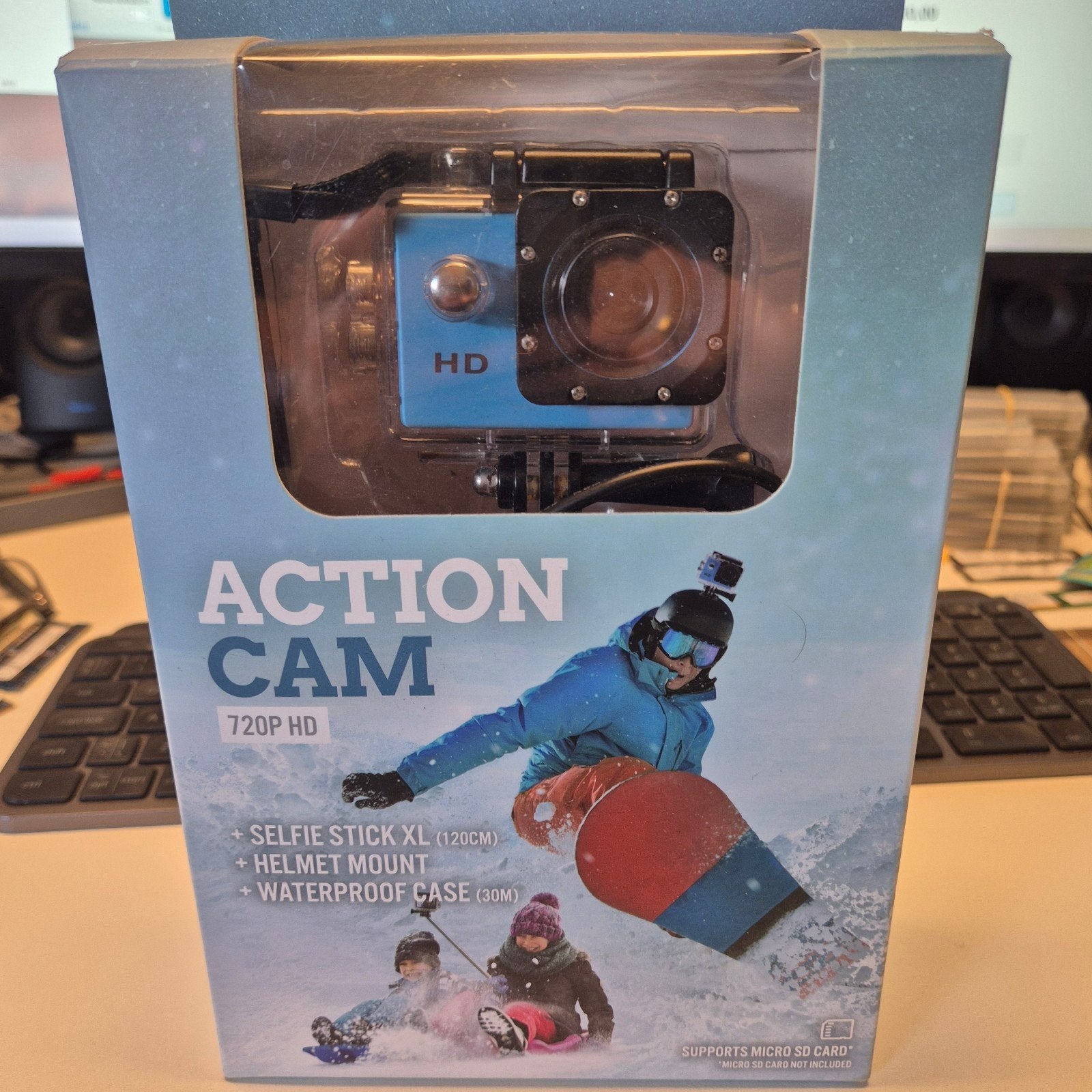 Action cam met selfie stick ook voor onderwater, Verzenden, Gebruikt, Overige merken
