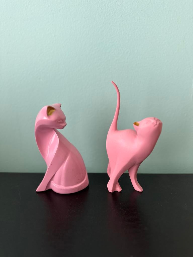 KATTEN - Beelden | Kitsch | Pink | Cat | Retro | Roze, Ophalen of Verzenden, Zo goed als nieuw