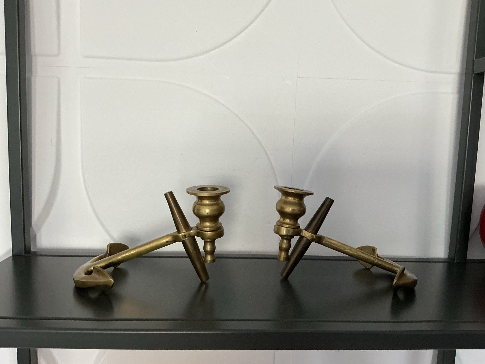 Set van 2 messing anker kandelaars, Ophalen of Verzenden, Koper of Brons