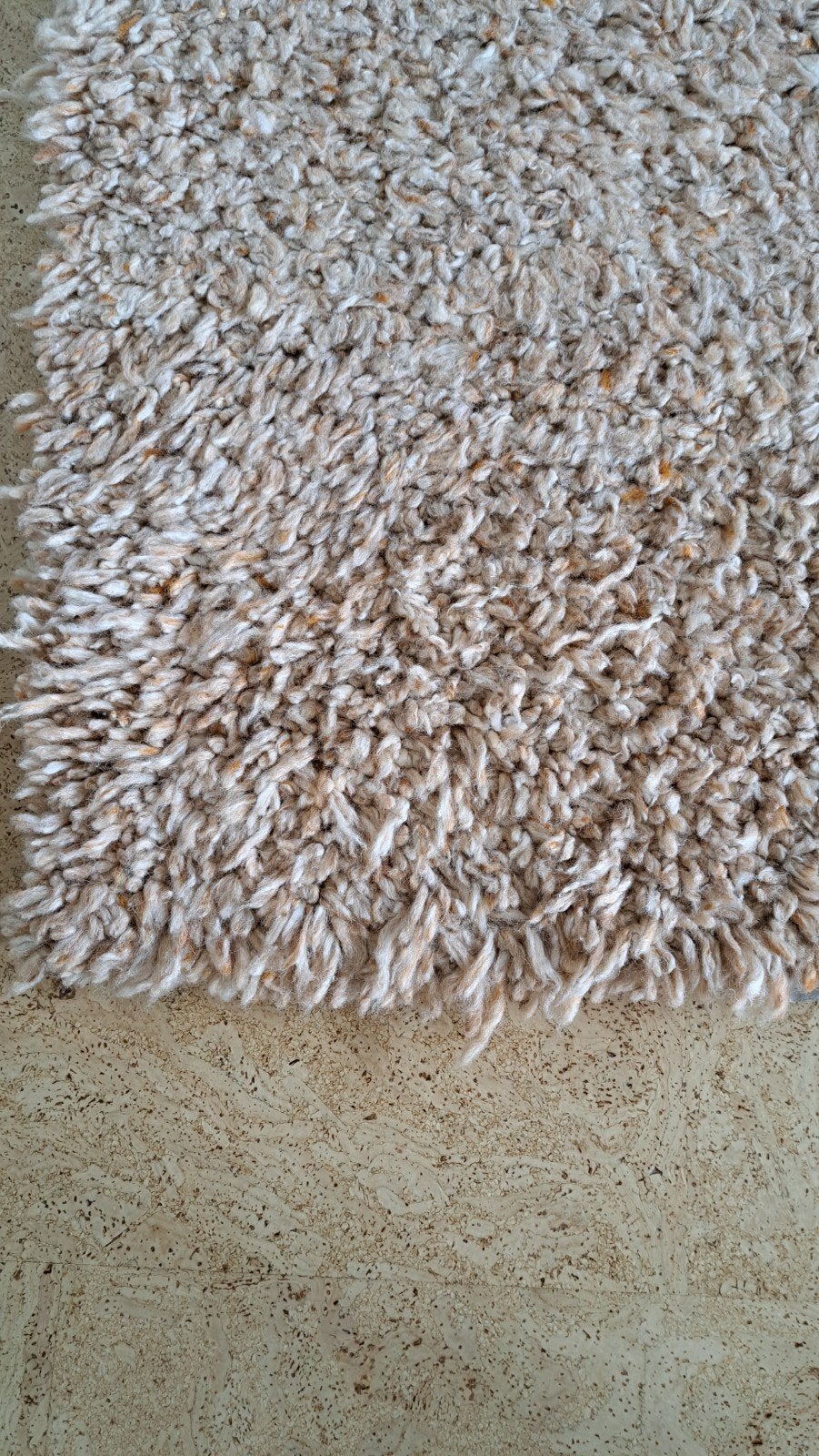 Wollen hoogpolig tapijt., Ophalen, Beige, 200 cm of meer, Zo goed als nieuw
