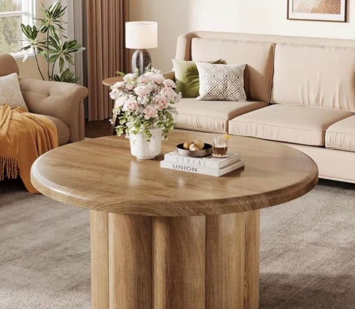 Ronde salon tafel japandi style, Huis en Inrichting, Ophalen, Nieuw, Rond, 50 tot 100 cm