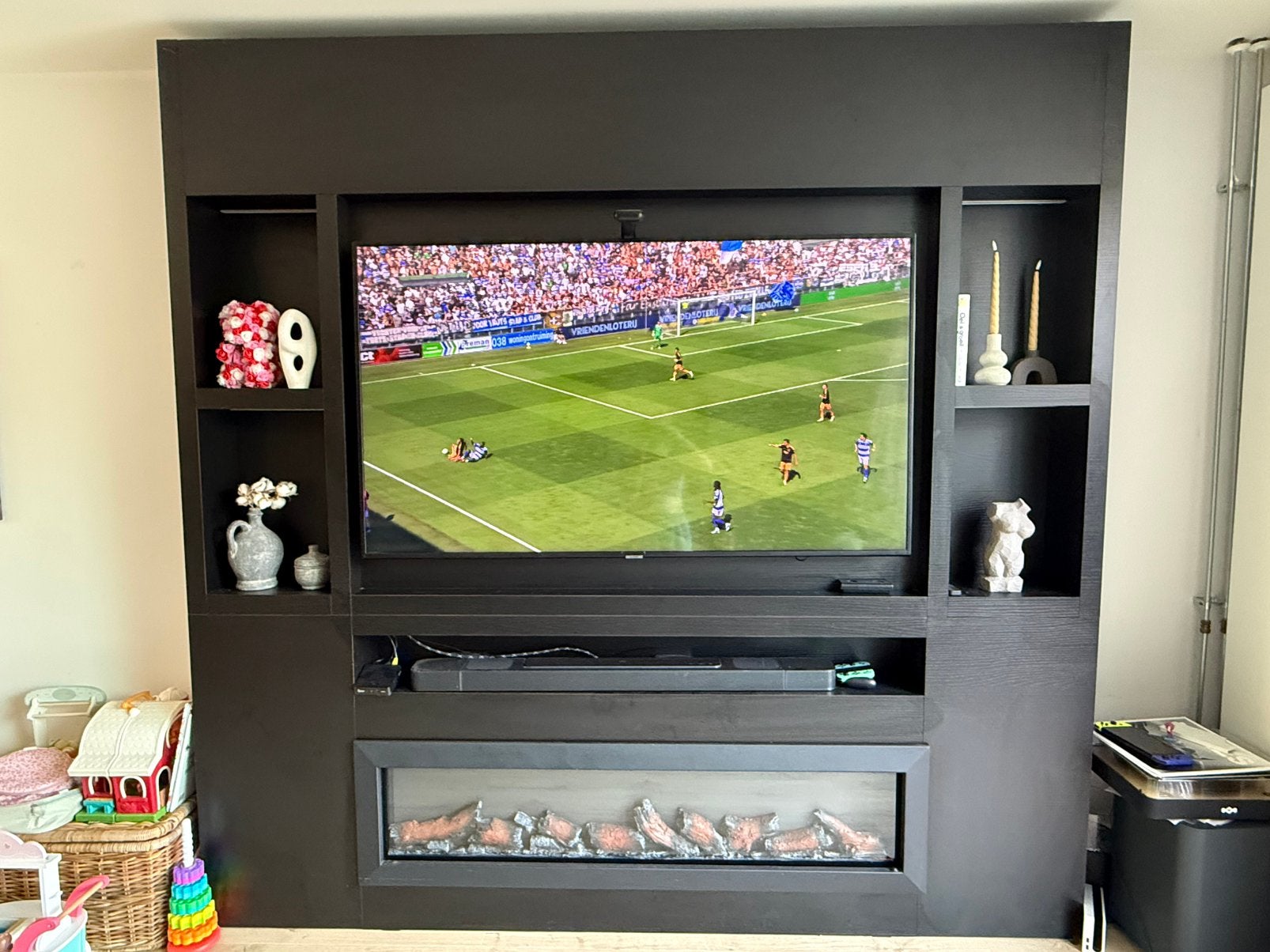 Cinewall met sfeerhaard, Ophalen of Verzenden, Zo goed als nieuw, 25 tot 50 cm, Minder dan 100 cm