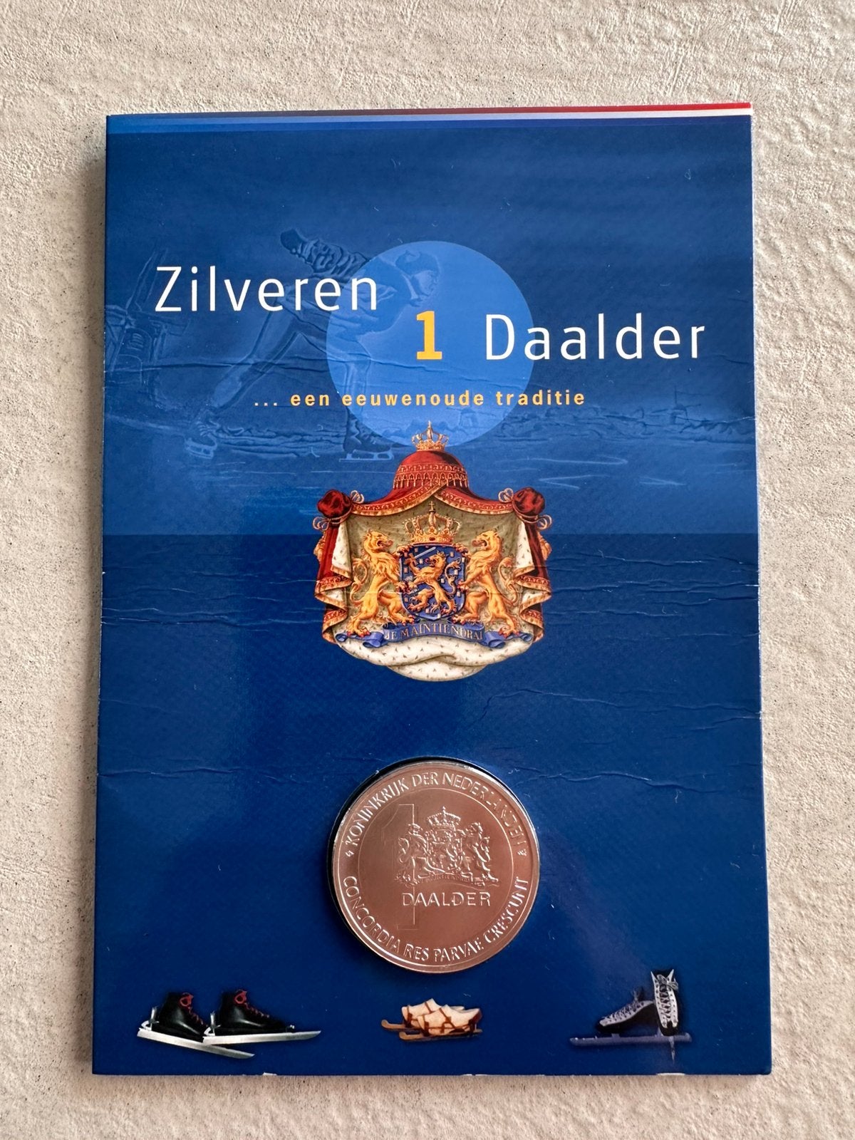Zilveren 1 Daalder 2002 met thema ‘schaatsen’, Ophalen of Verzenden, Koningin Beatrix, 10 gulden