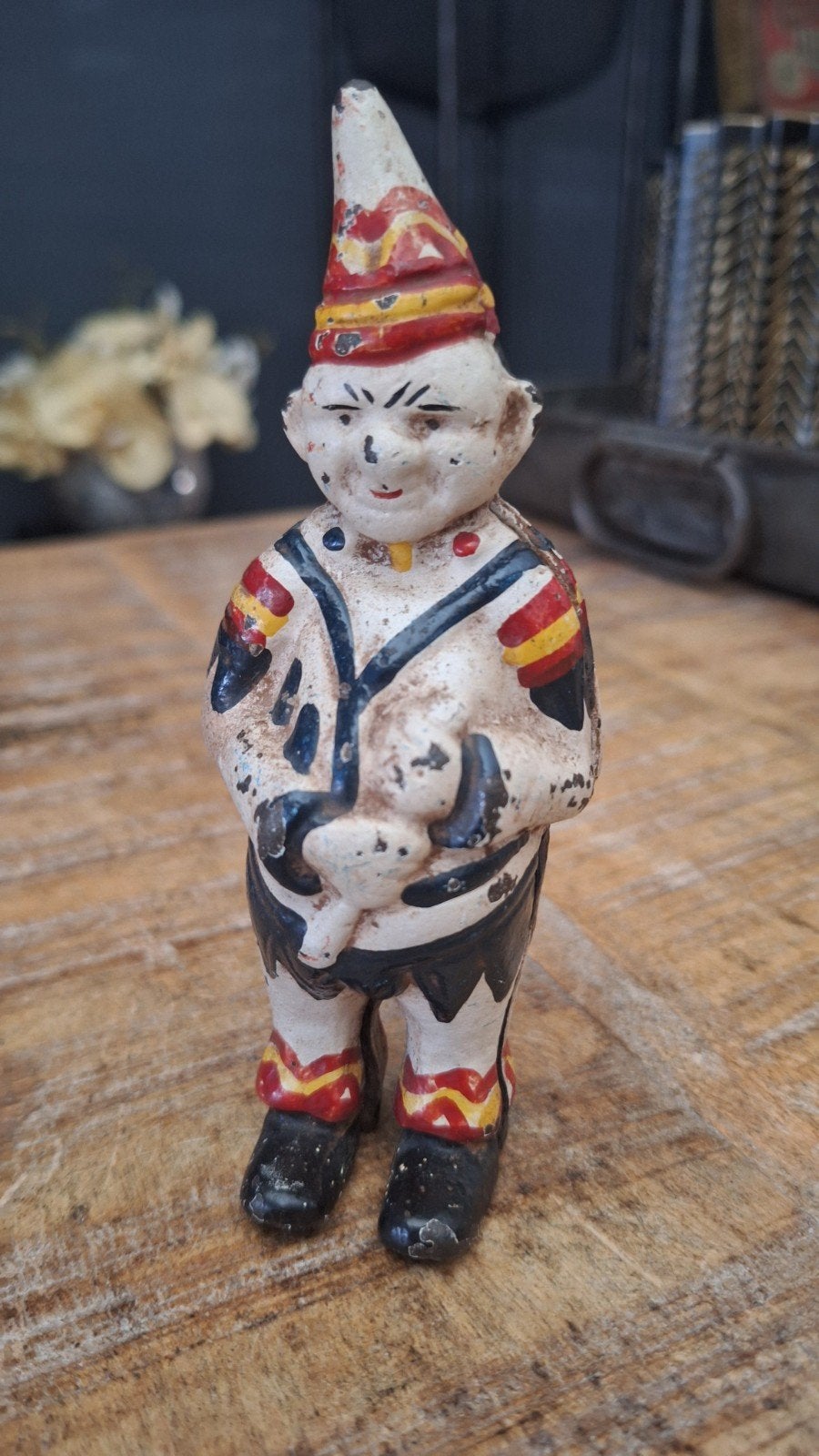 Oude gietijzeren spaarpot, zie foto's, Antiek en Kunst, Curiosa en Brocante, Ophalen of Verzenden