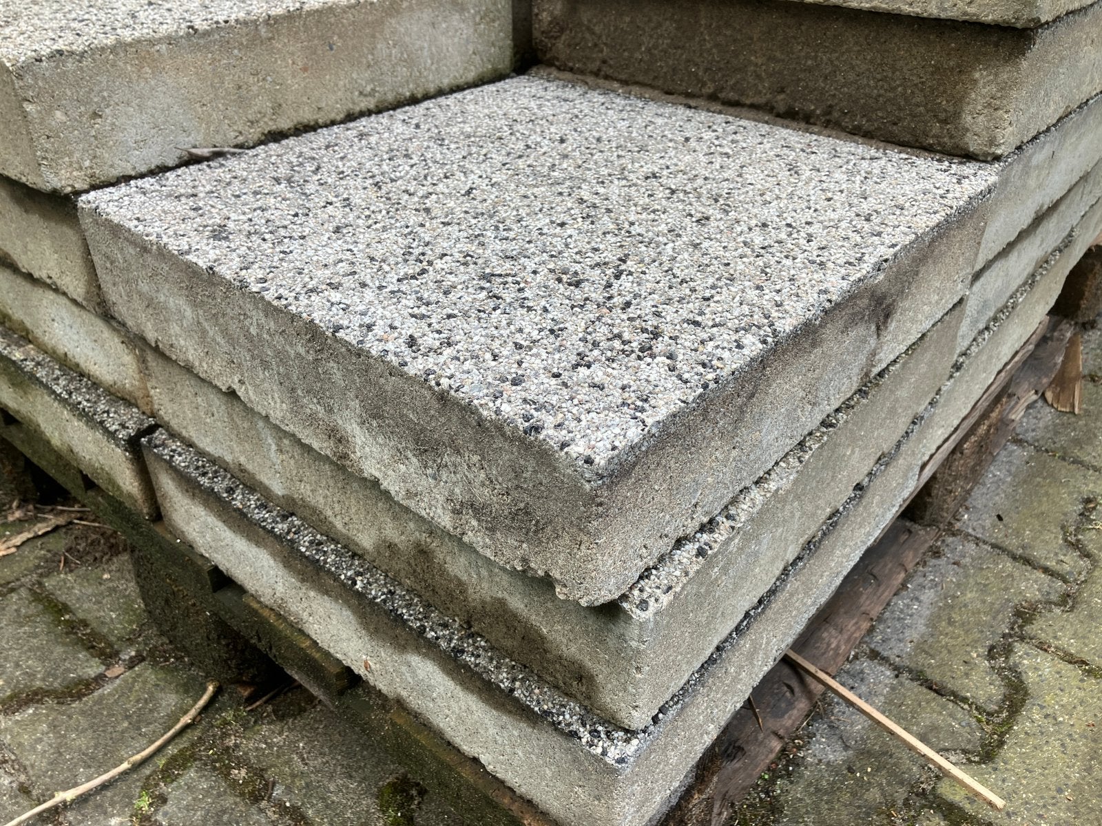 80m2 Tegels 40x40x8 GWW kwaliteit grijs, Tuin en Terras, Tegels en Klinkers, Ophalen, Gebruikt, 10 m² of meer, Beton