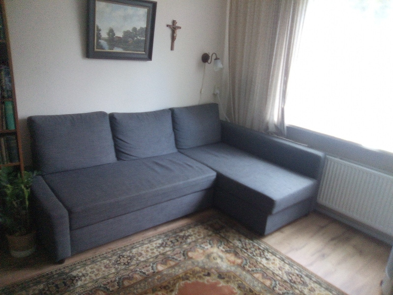 Donkergrijze slaapbank met opbergruimte, Ophalen, 210 cm, Tweepersoons, 140 cm