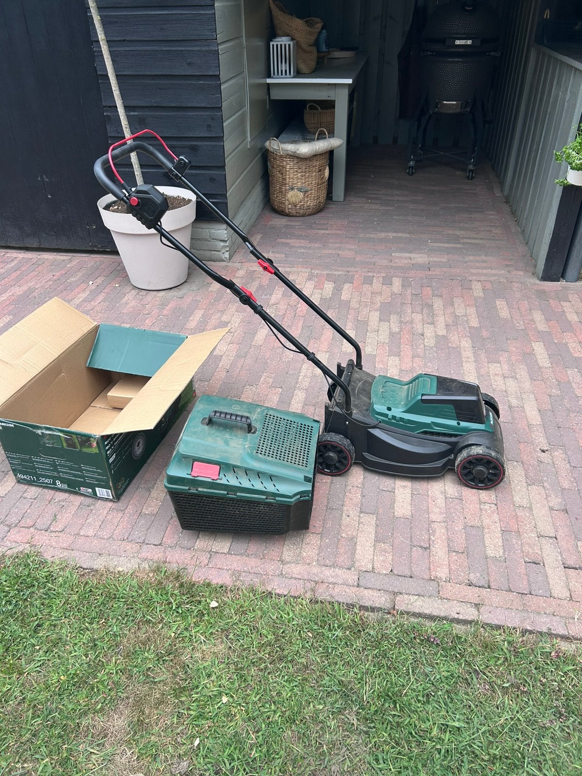 Parkside accu 20v grasmaaier nieuw, 1x gebruikt, Tuin en Terras, Ophalen, Zo goed als nieuw