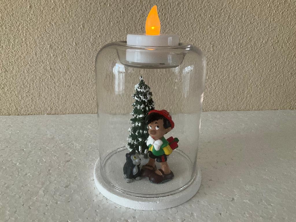 Disney pinoochio - theelicht houder - stolp, Ophalen of Verzenden, Peter Pan of Pinokkio, Zo goed als nieuw, Beeldje of Figuurtje