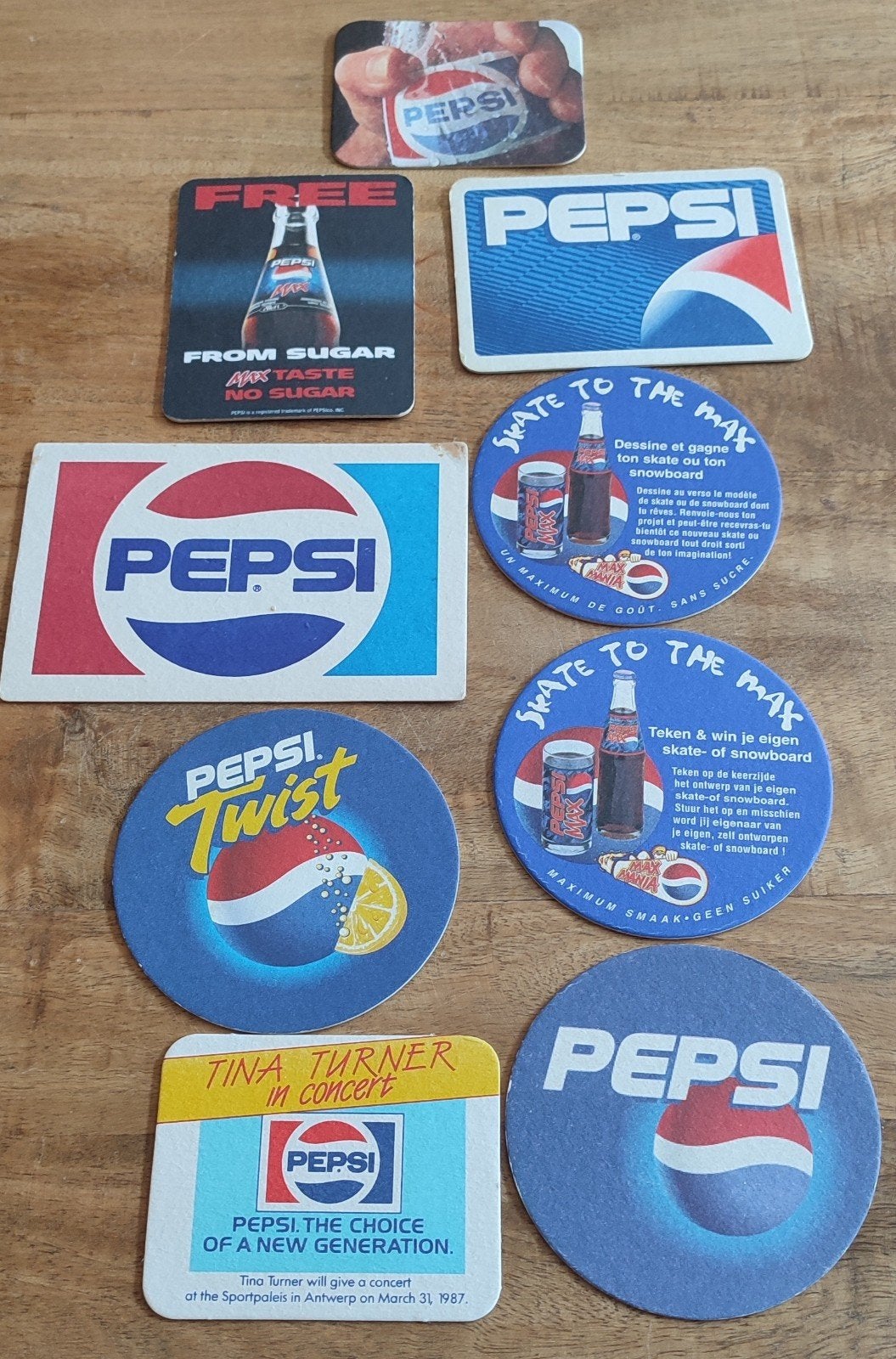9 Pepsi bier viltjes / onderzetters - Vintage collectie, Verzamelen, Ophalen of Verzenden, Gebruikt, Overige typen