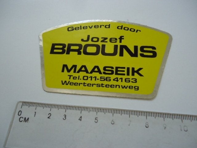 sticker oud BROUNS Maaseik traktor New Holland bema joskin, Verzenden, Zo goed als nieuw, Bedrijf of Vereniging