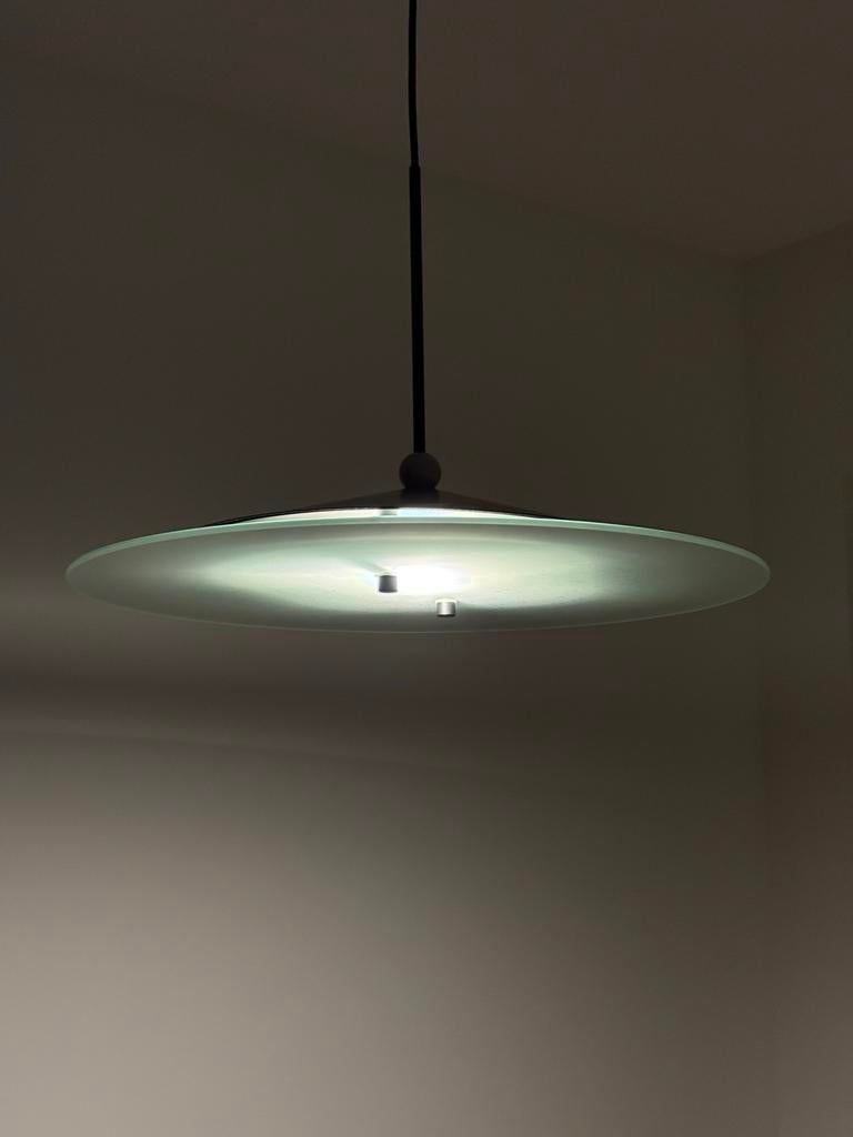 Dijkstra hanglamp glas metaal Memphis stijl, 55 cm., Ophalen, Zo goed als nieuw, Glas