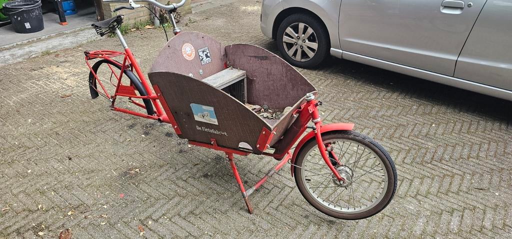 Opknapper Bakfiets zonder achterwiel. Merk: Fietsfabriek, Ophalen, Gebruikt, 4 kinderen of meer