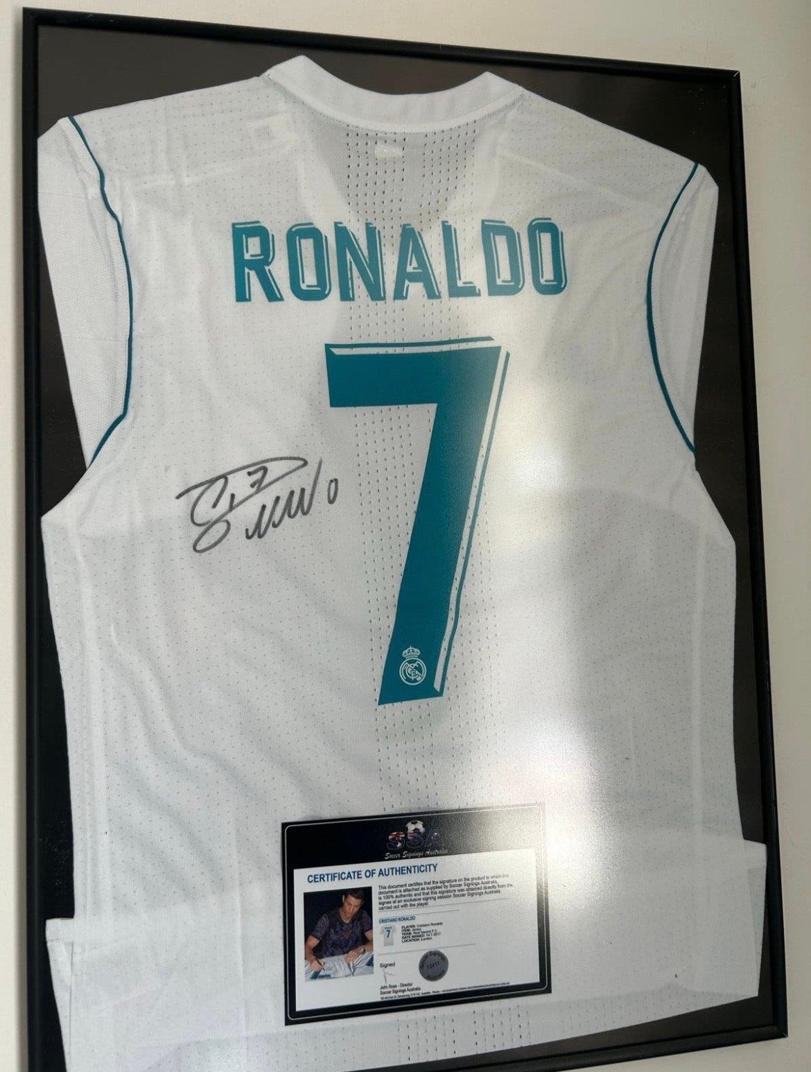 Gesigneerd Cristiano Ronaldo shirt, Ophalen of Verzenden, Zo goed als nieuw, Buitenlandse clubs, Shirt