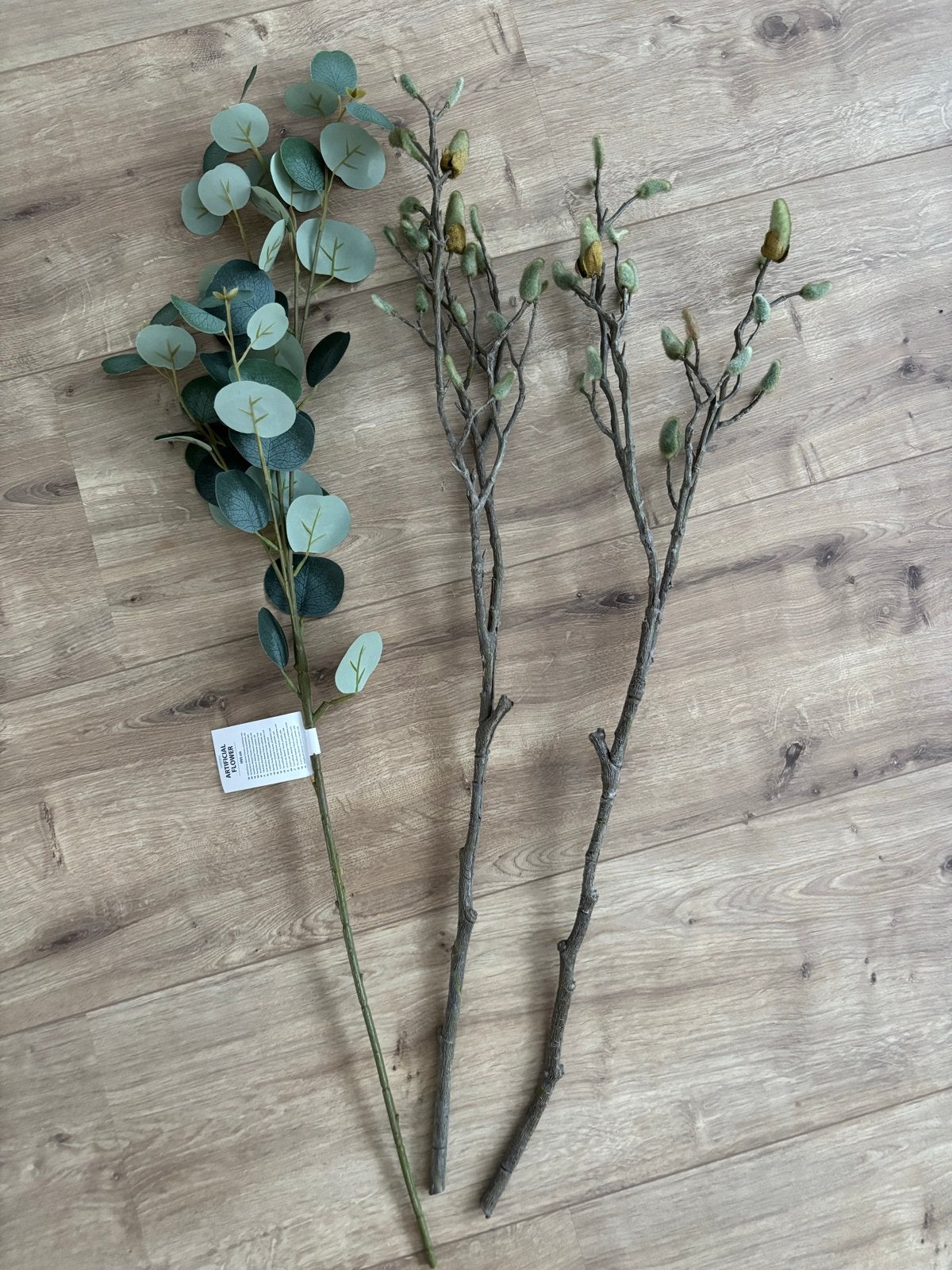Set van 3 kunsttakken: olijf en wilg (90-95 cm), Groen, Nieuw, Kunststof, Ophalen of Verzenden