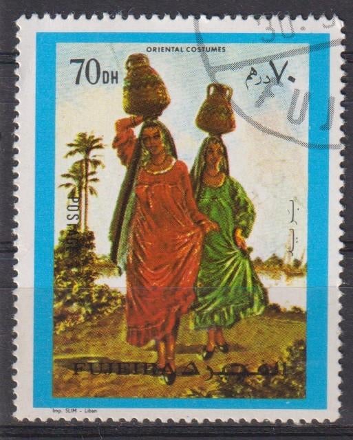 Fujeira 1972 Klederdracht, Postzegels en Munten, Postzegels | Thematische zegels, Verzenden, Gestempeld, Overige thema's