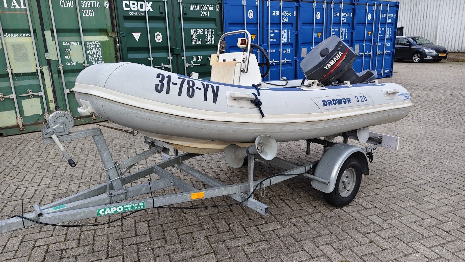 Dromor 320 met yamaha 30 pk BuB, en trailer, Watersport en Boten, Ophalen, Overige merken, Gebruikt, Buitenboordmotor