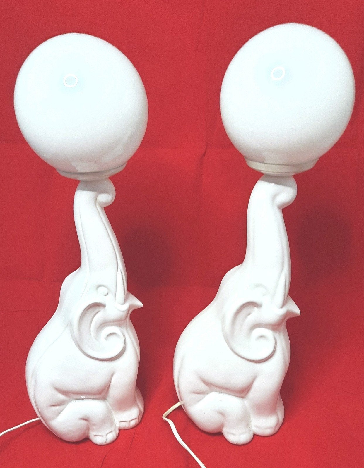 Postmoderne keramiek lampen olifant, lees de beschrijving, Ophalen of Verzenden, Zo goed als nieuw, Glas