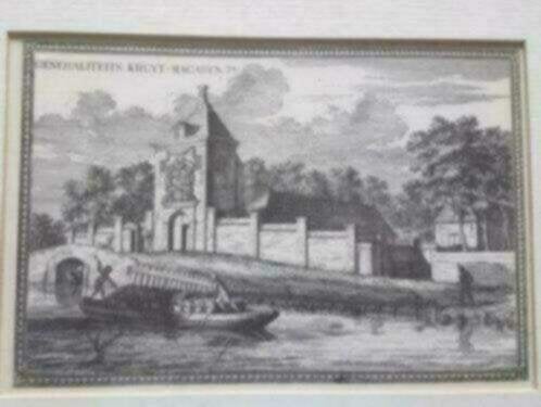 gravure Generaliteits Kruitmagazijn Staten van Holland Delft, Antiek en Kunst, Kunst | Etsen en Gravures, Ophalen