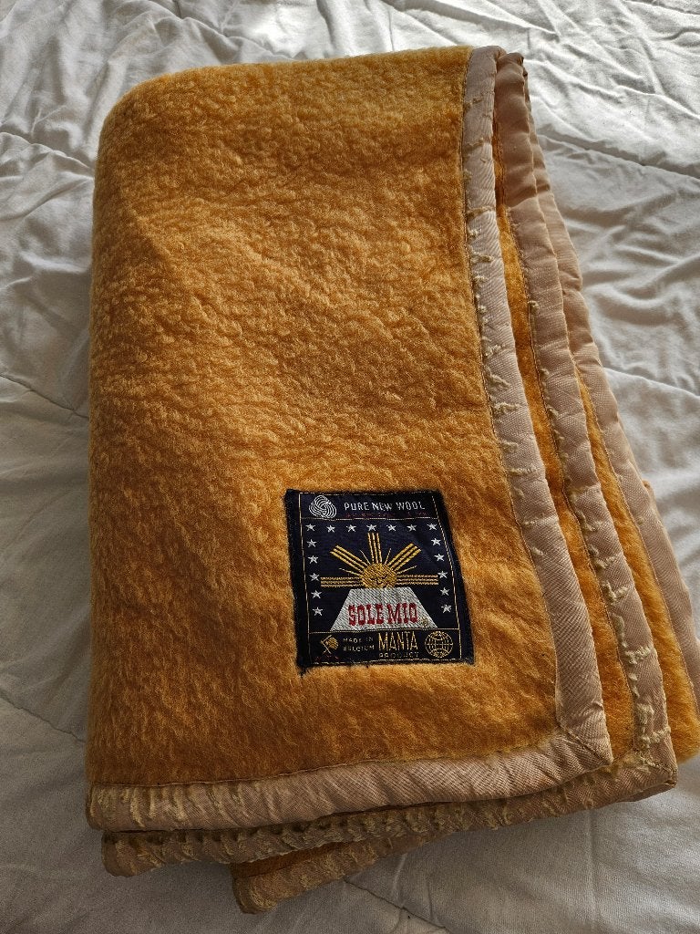 Vintage Sole Mio Manta Deken - Pure Nieuwe Wol, Ophalen of Verzenden
