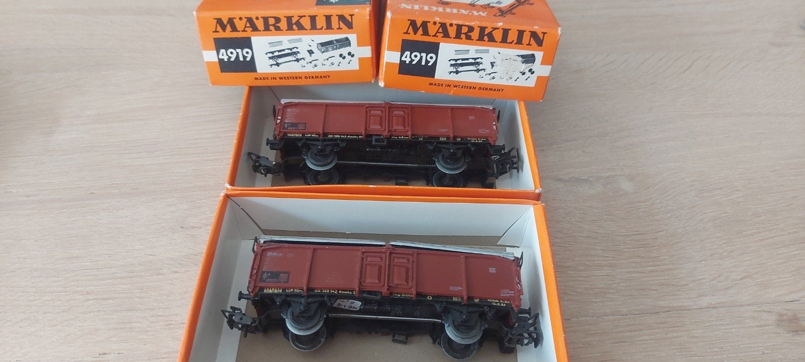2 Märklin DB schuifwandwagens artnr 4919  in ovp, Wisselstroom, Wagon, Ophalen of Verzenden, Zo goed als nieuw