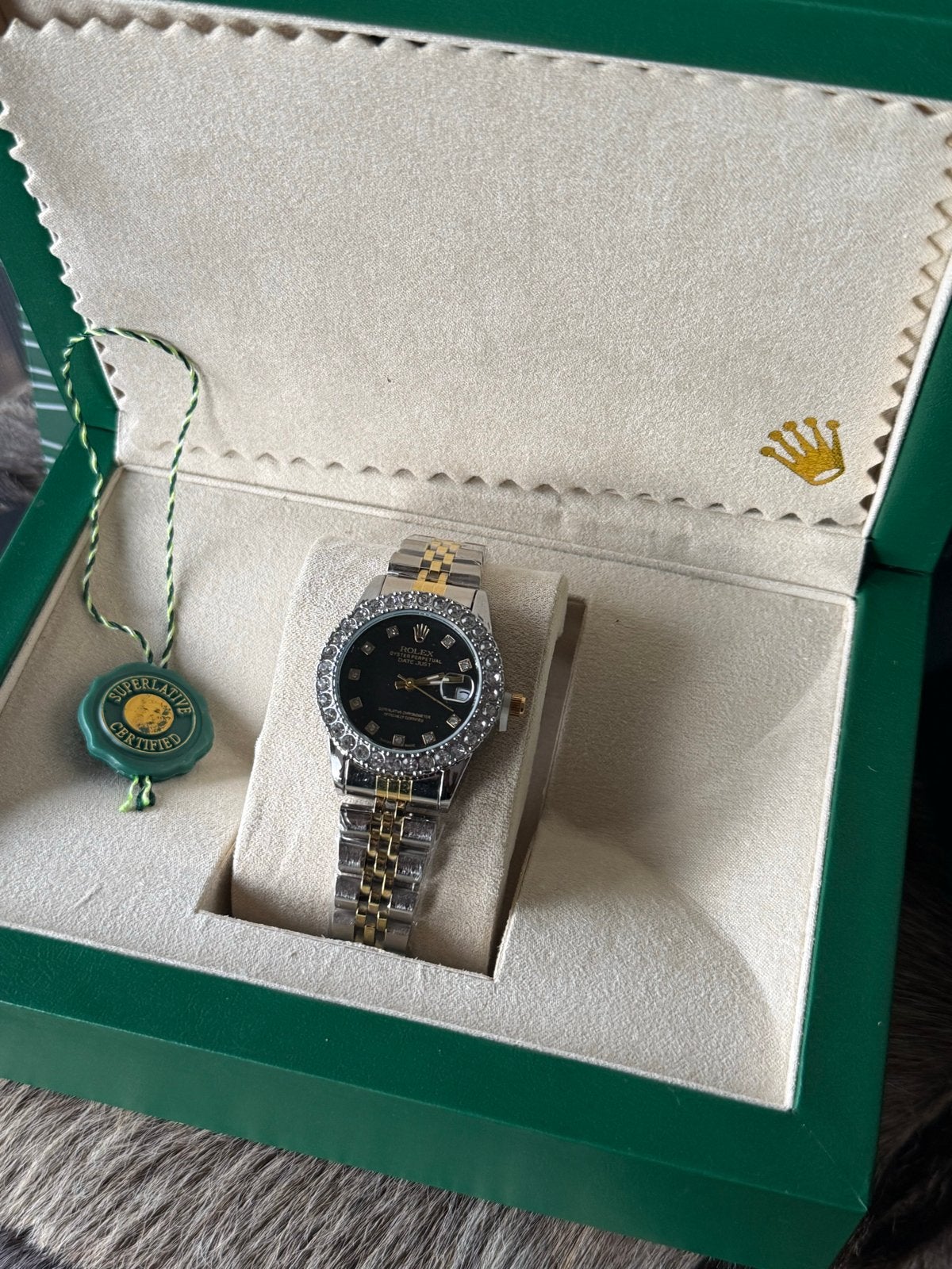 Nieuwe Rolex Horloge met Strass - Tijdloze Elegantie, Polshorloge, Nieuw, Ophalen of Verzenden, Rolex