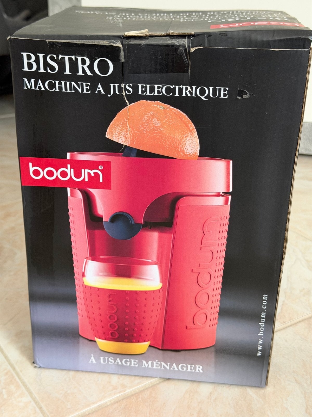 Bodum Bistro Elektrische Citruspers - Rood, Ophalen of Verzenden, Nieuw, Rood, Bodum