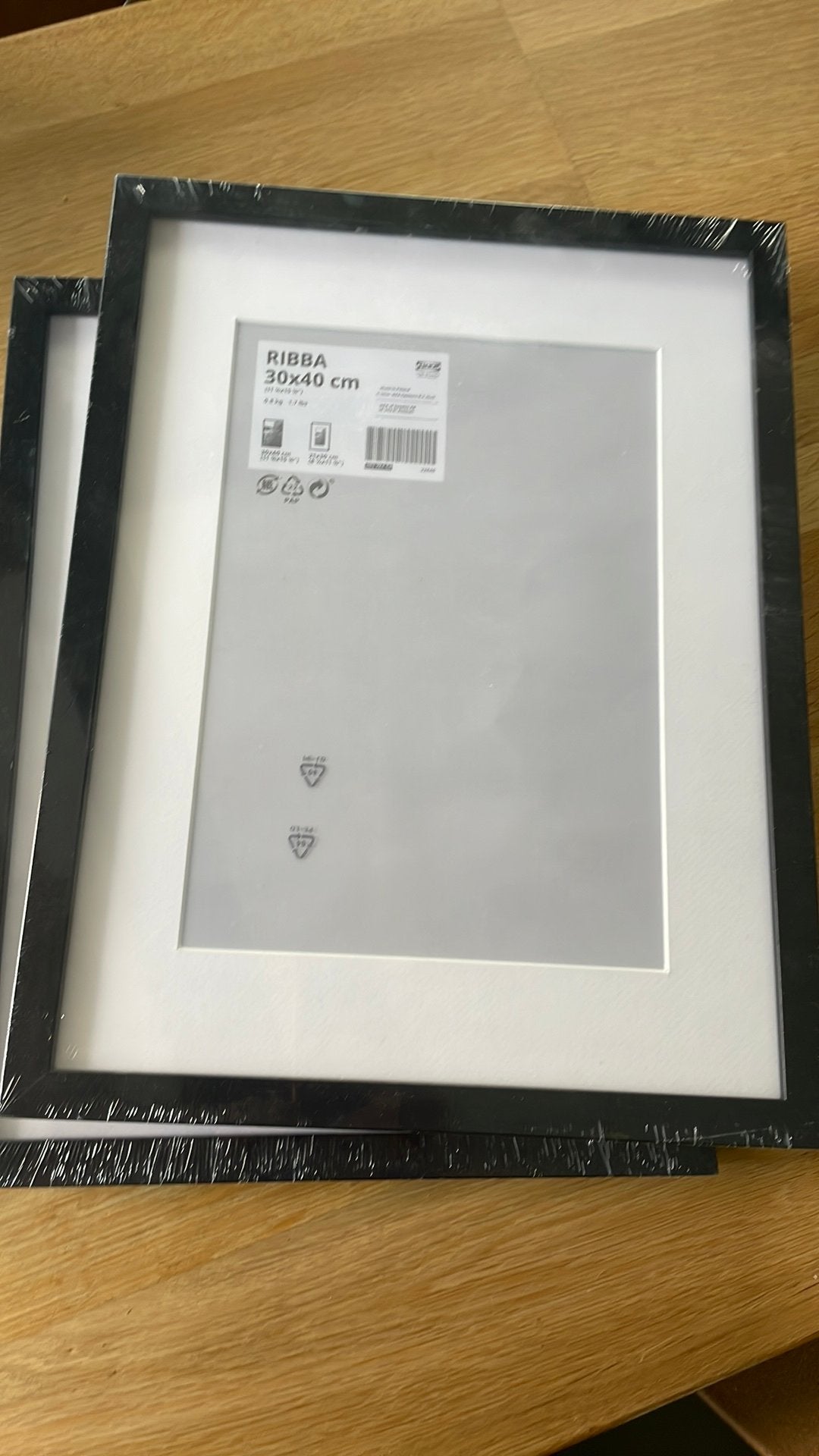 Twee Ribba fotolijsten 30/40 Ikea, Audio, Tv en Foto, Fotografie | Fotolijsten, Ophalen of Verzenden, Nieuw, Zwart, Wissellijst