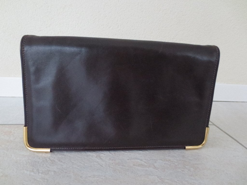 Assima clutch, avondtas, echt leer, Ophalen of Verzenden, Zo goed als nieuw, Bruin, Avondtasje