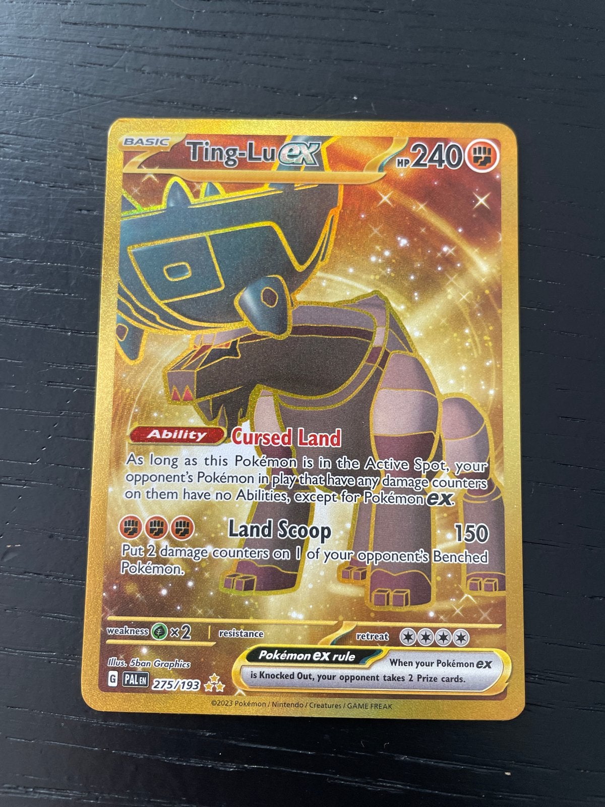 Ting-Lu ex Gold Secret Rare 275/193 Pokémon kaart, Ophalen of Verzenden, Zo goed als nieuw, Losse kaart, Foil