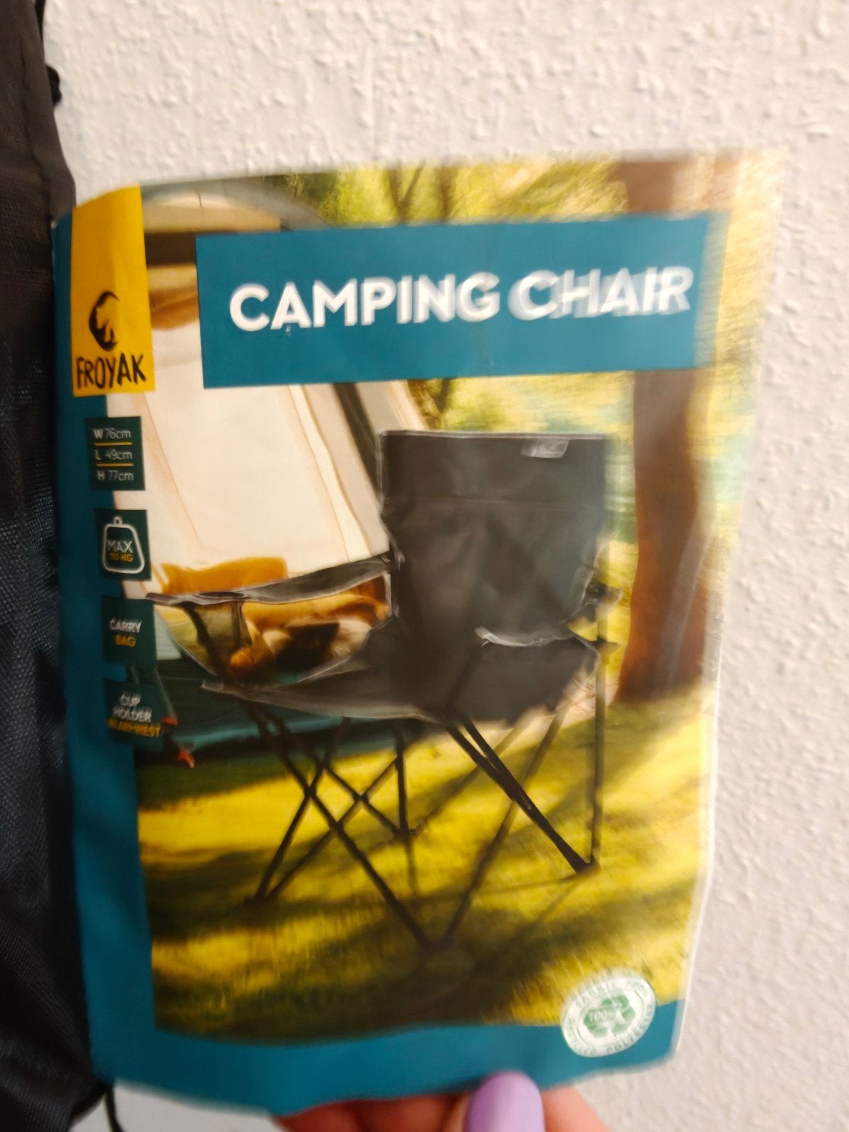 2 x Froyak Campingstoel met bekerhouder en draagtas, Ophalen, Nieuw, Campingstoel