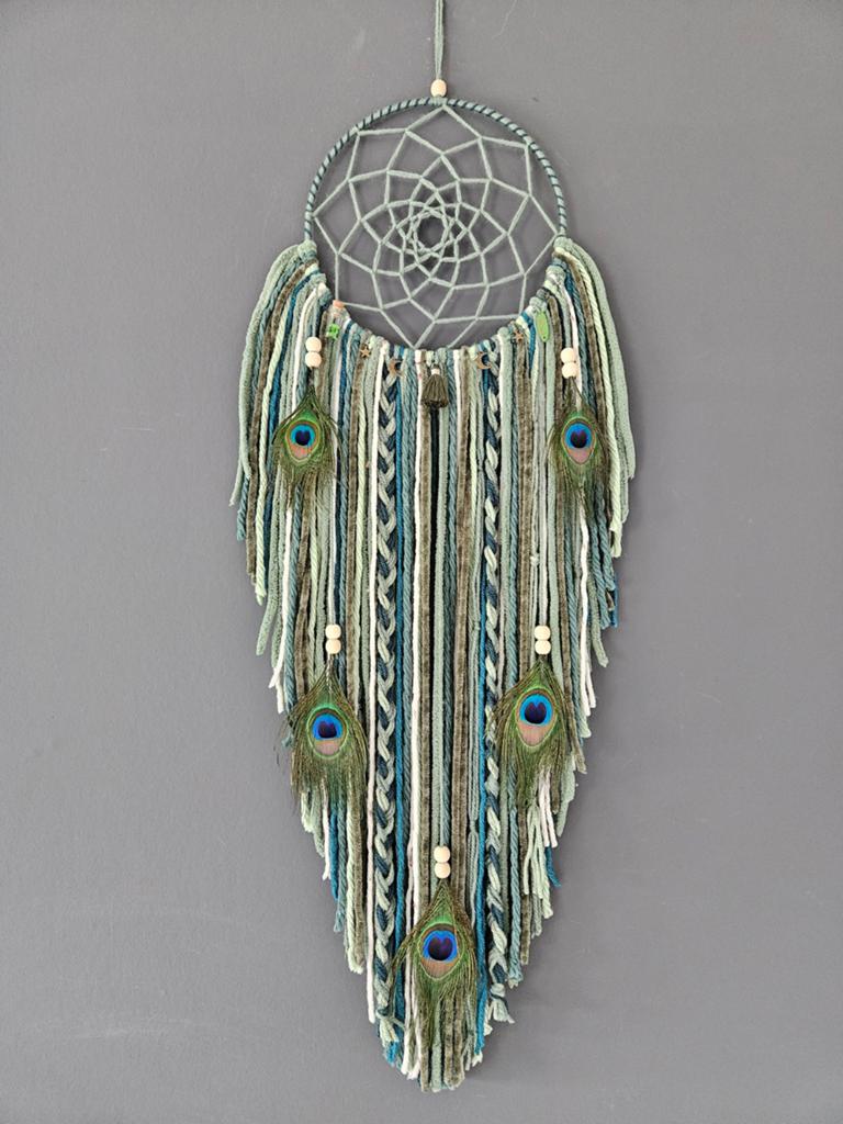 Dromenvanger suncatcher pauwenveren wandkleed groen bohemian, Huis en Inrichting, Ophalen of Verzenden, Nieuw, Groen