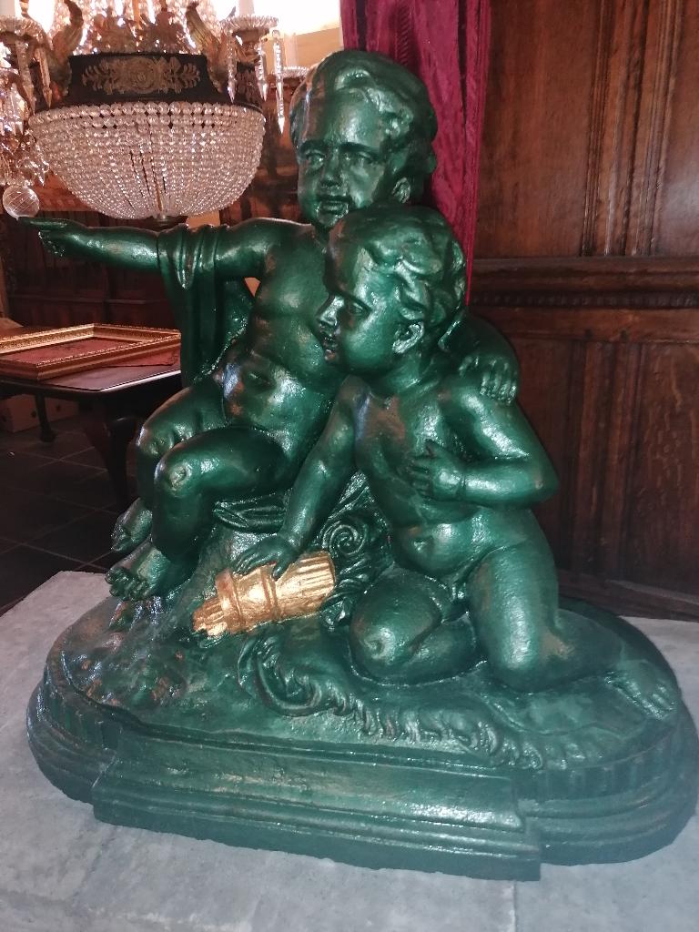 groot antiek beelden groep in gietijzer, Ophalen