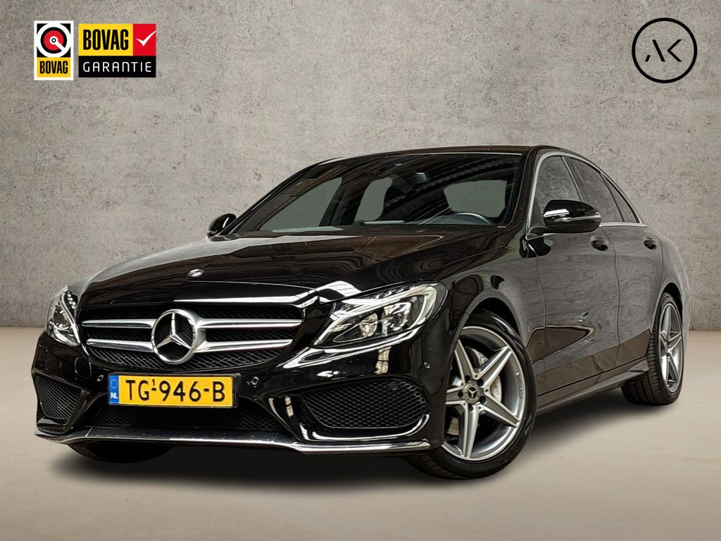 Mercedes-Benz C-Klasse 180 AMG Sport 156Pk Automaat (NAVIGAT, Auto's, Mercedes-Benz, Automaat, 12 maanden, Leder en Stof, Zwart