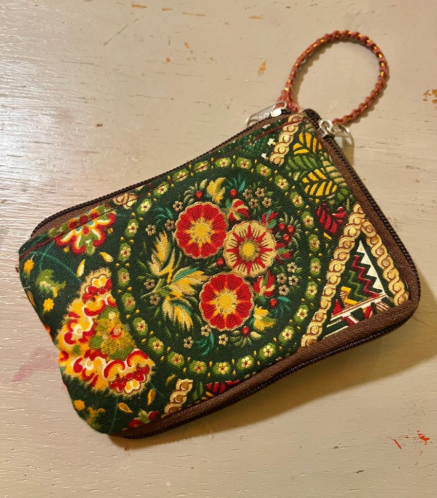Vintage boho india hippie portemonnee tribal katoen clutch, Ophalen of Verzenden, Zo goed als nieuw, Groen