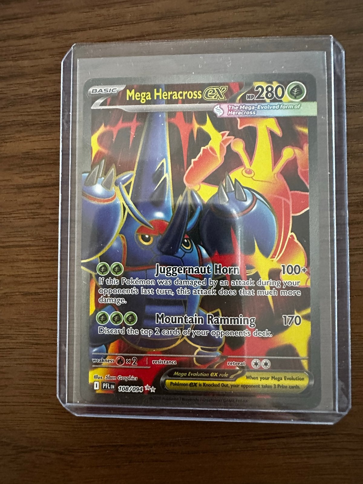 Mega Heracross EX (108/094), Ophalen of Verzenden, Zo goed als nieuw, Losse kaart