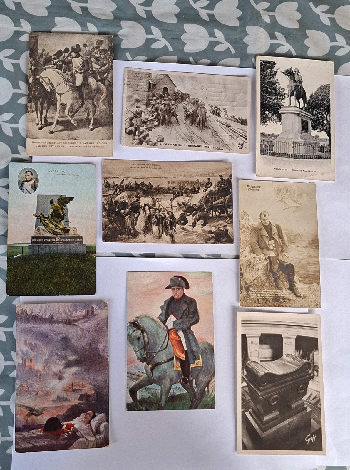 Ansichtkaarten- 9x- Napoleon Bonaparte- Frankrijk- oorlog, Ophalen of Verzenden, 1920 tot 1940, Ongelopen, Politiek en Historie