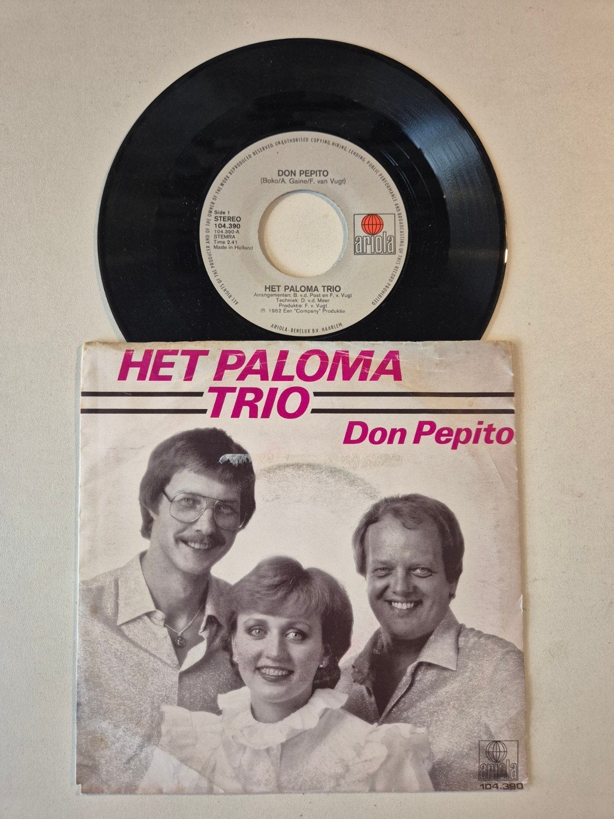 Het Paloma Trio-Don Pepito, Cd's en Dvd's, Ophalen of Verzenden, Zo goed als nieuw, 7 inch, Levenslied of Smartlap